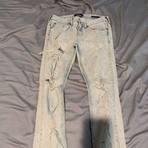 White/ sky blue skinny jeans